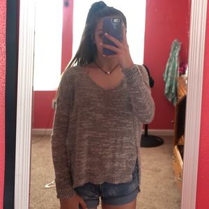 Grey/white Hollister Sweater